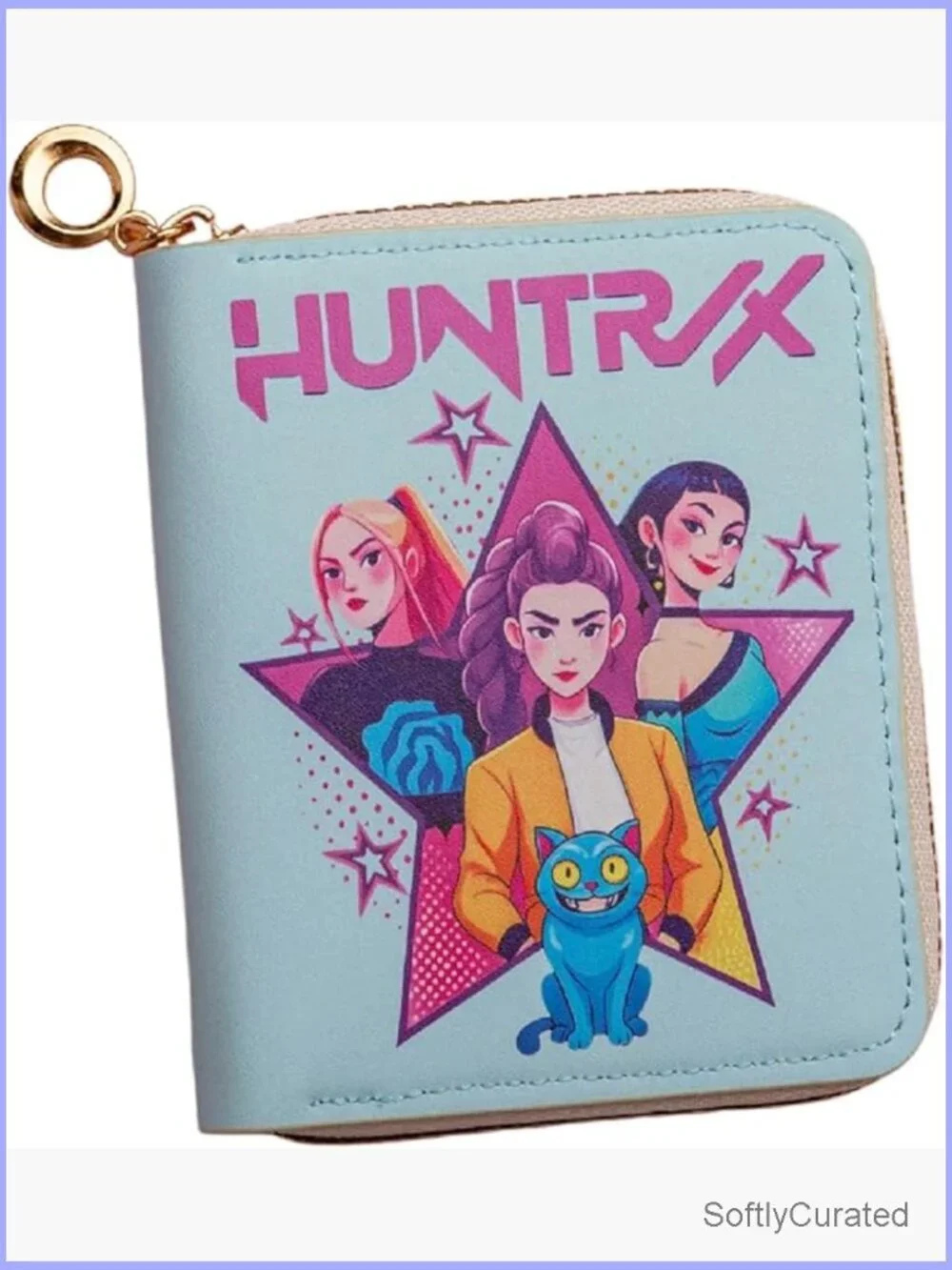 Cartoon small coin purse, kawaii card holder with zipper, cute mini wallet for
